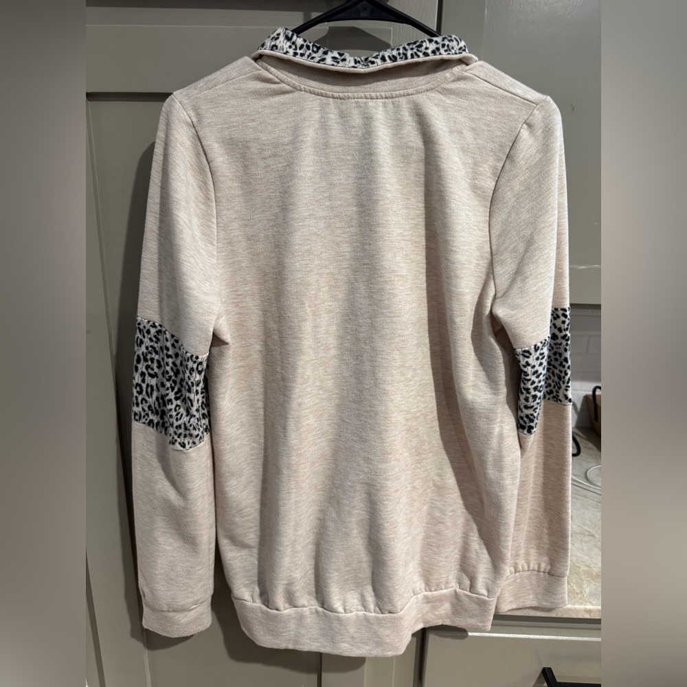 Leopard Print Cream Sweater - Picture 2 of 2